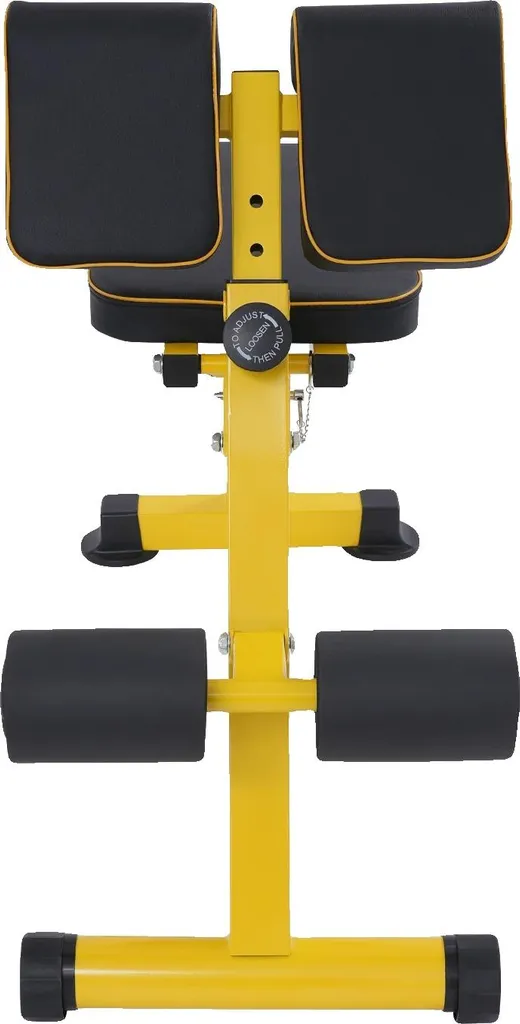 Station de musculation chaise romaine réglable jaune pour tractions et dips