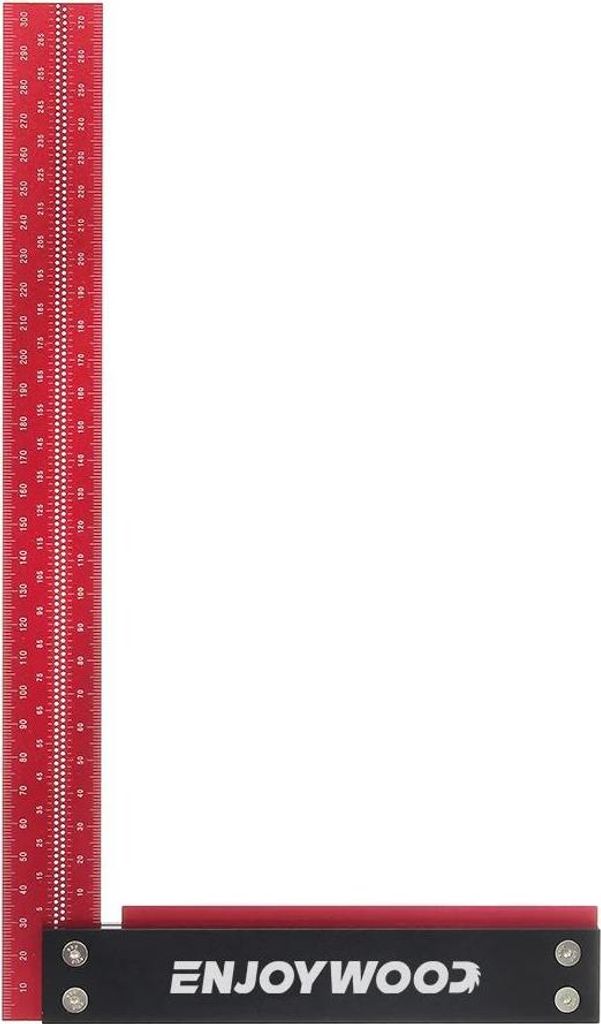 Zimmermannswinkel - L-förmiges Lochlineal - 300 mm (30 cm) - 90° Rechter Winkel - Aluminiumlegierung - Markierlöcher - Für Holzarbeiten - Gold