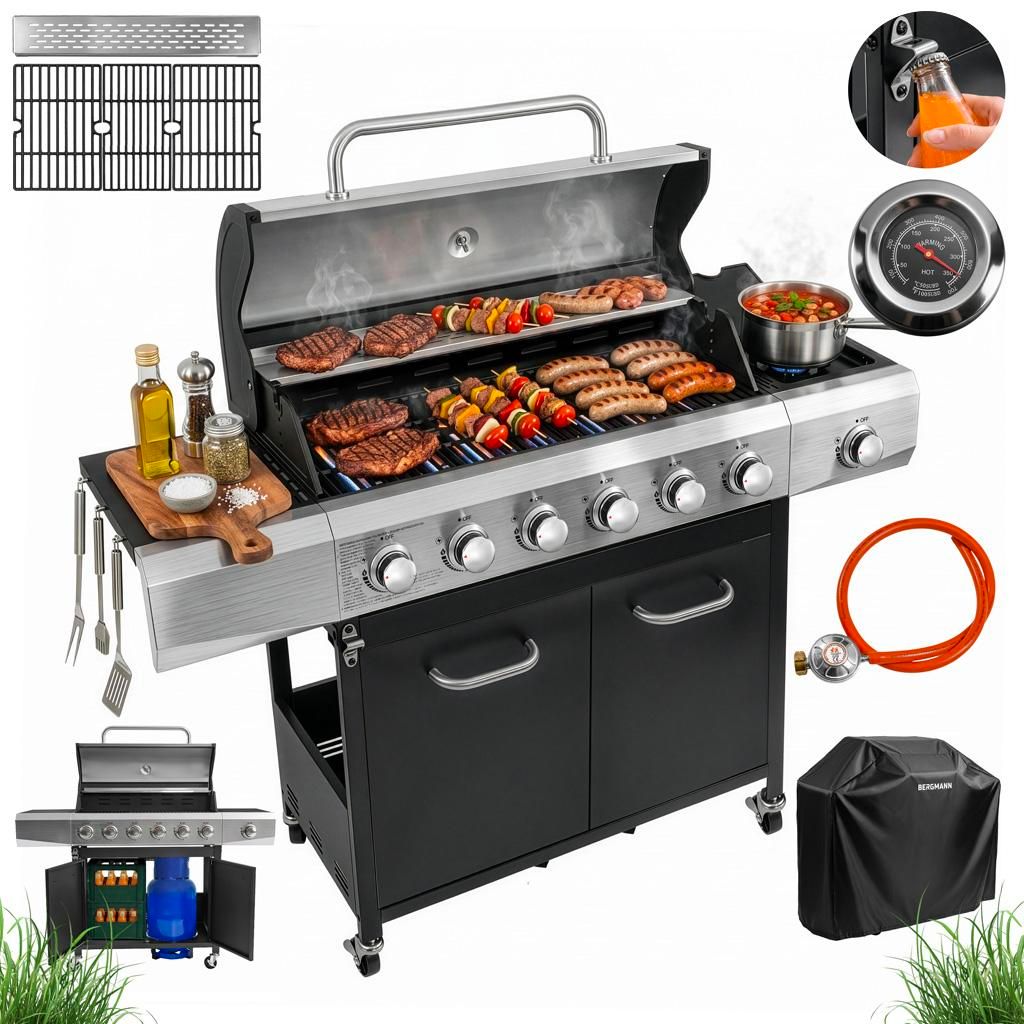 Grill gazowy ogrodowy 19,9kW BERGMANN KJ002 7 palników Zdjęcie produktu 