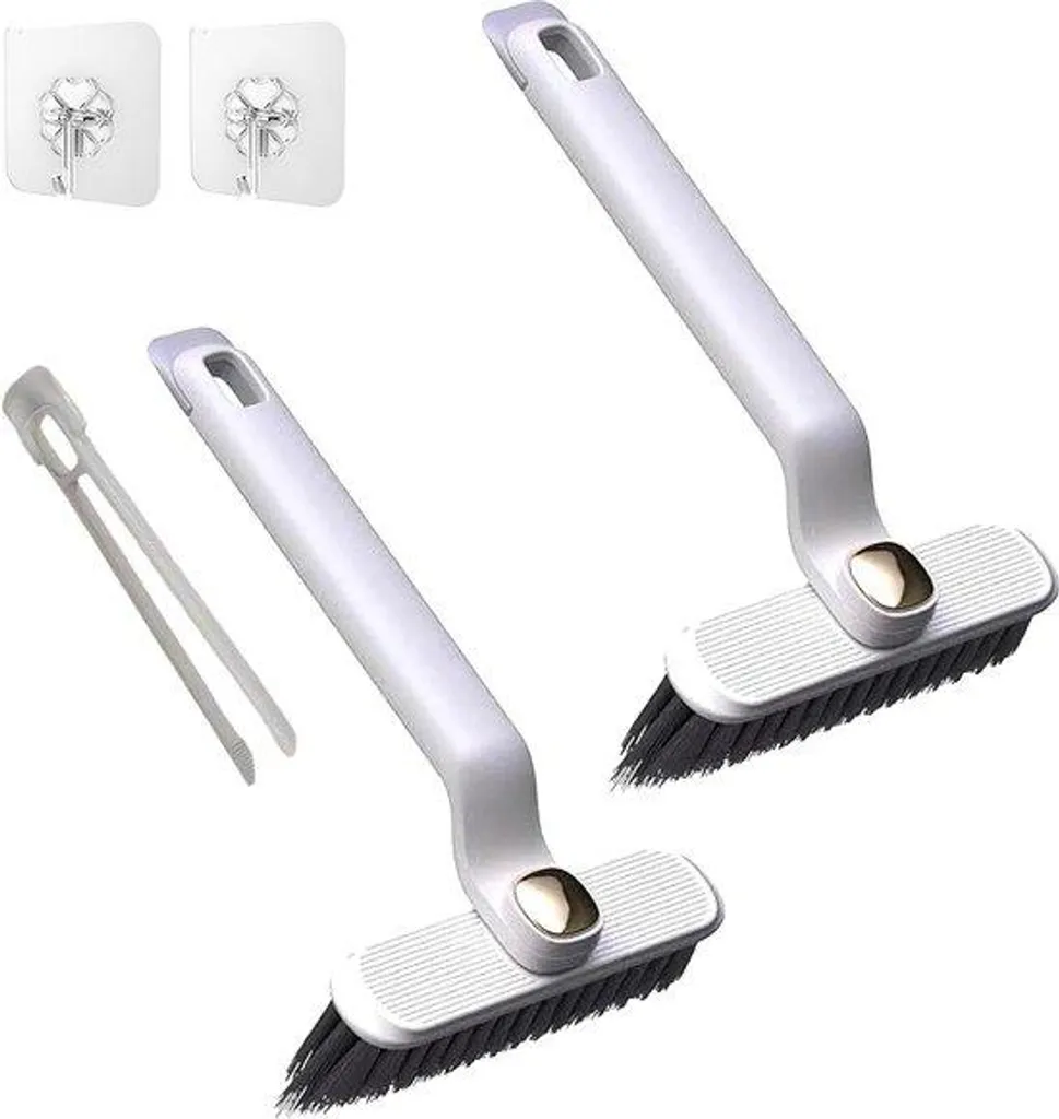 Brosse d'angle pivotante à 360° avec poils durs pour joints et coins