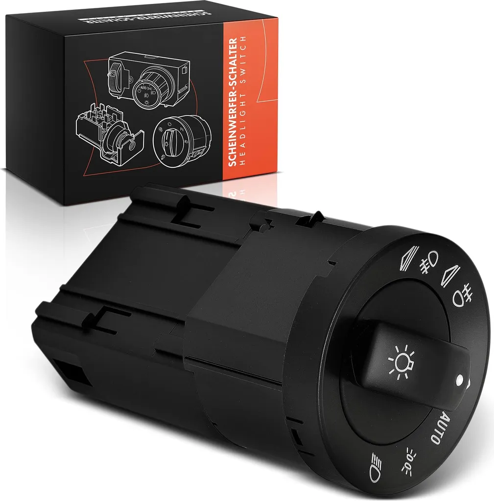 Interrupteur d'éclairage robuste noir mat pour Audi A4 et Seat Exeo