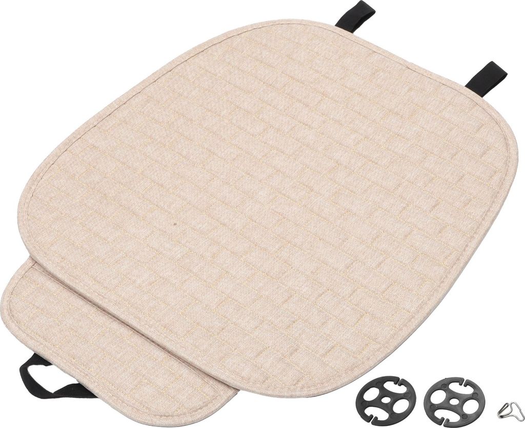 1 Stk. 48x58cm Universal Autositzkissen - für Autofahrten Sitzschutz Pad Abdeckung Anti-Rutsch - Flachs Beige