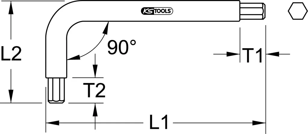 KS Tools TITANplus Chiave a bussola esagonale, 4 mm, lunghezza 70 mm - 2