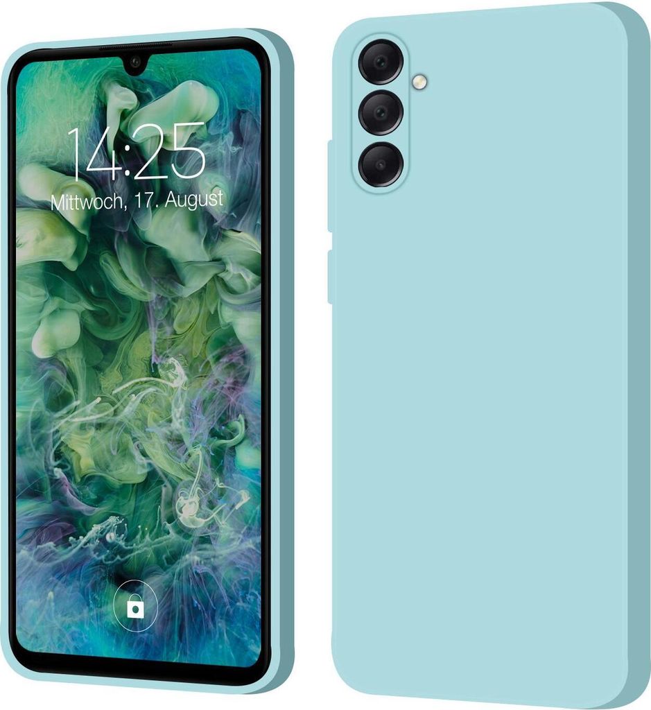 Hülle für Samsung Galaxy A25 5G Case Cover Bumper Silikon Softgrip Schutzhülle Farbe: Hellblau