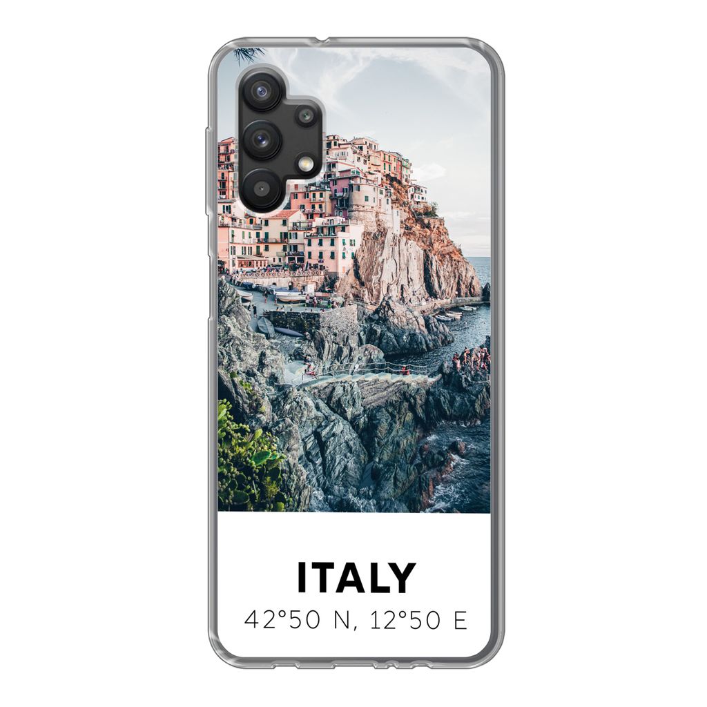 MuchoWow Handyhülle Schutzhülle Hülle für Samsung Galaxy A32 5G Cinque Terre - Italien - Amalfi - Meer Silikon Softcase Handy Hülle - Softcase