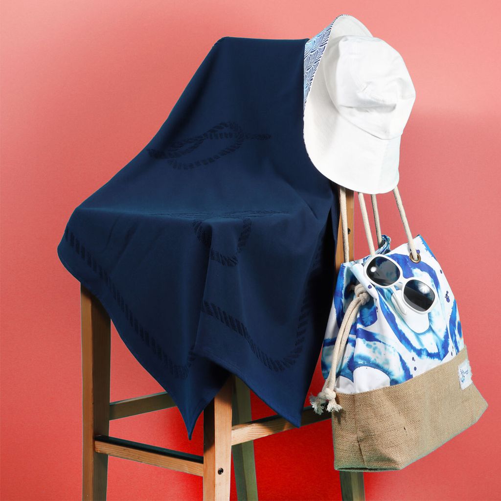 Anemoss Sailor Knot Strandtuch 70x140 cm – Saugfähiges, schnell trocknendes Badetuch aus 100% Baumwolle, für Damen & Herren, für Strand, Fitne...