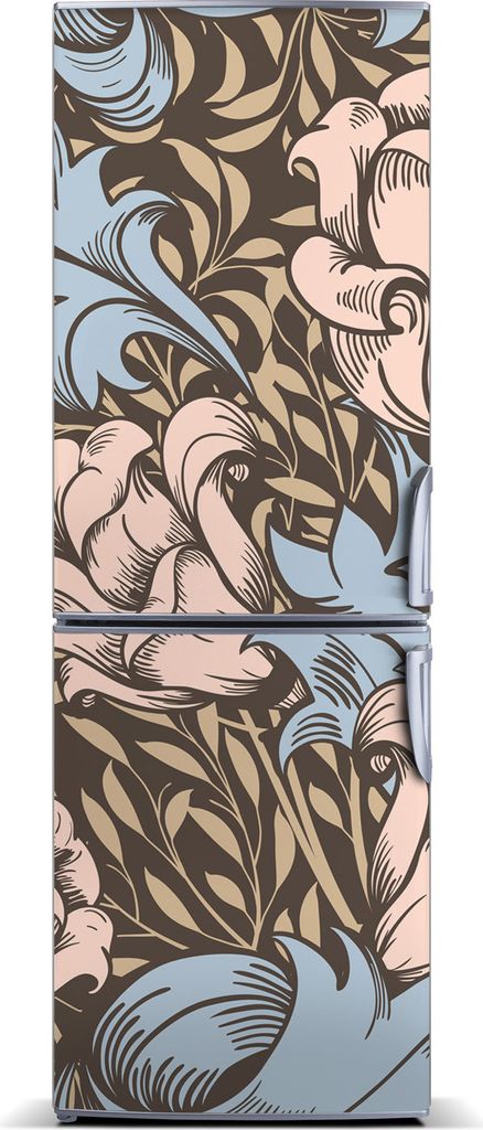 Tulup Kühlschrankdekoration - Magnetmatte - 60 cm x 180 cm - Magnet auf dem Kühlschrank - Blüten Und Blätter