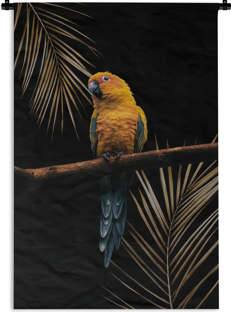MuchoWow Wandteppich Wandbehang Bunt - Papagei - Orange 120x180 cm Tapisserie Dekoration Wandtuch - Schlafzimmer - Dekorationen für das Haus