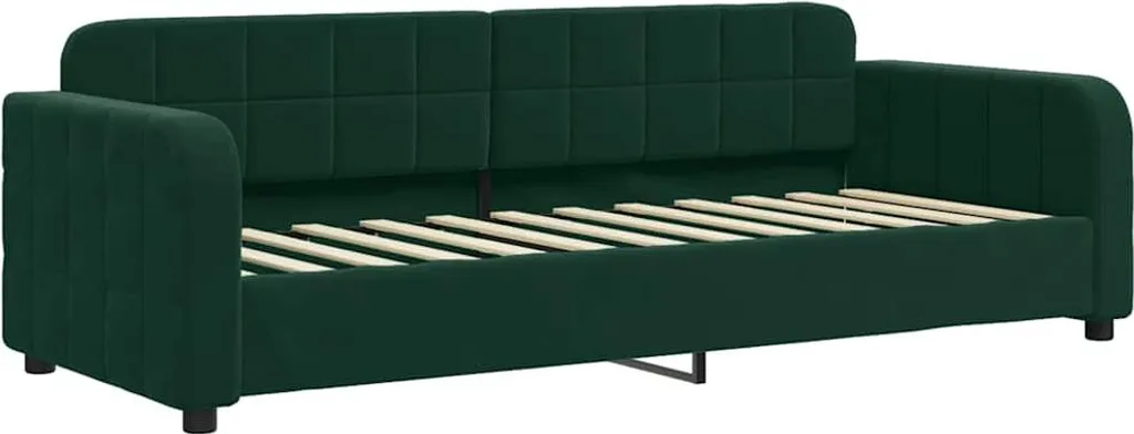 Méridienne lit de jour 80x200 cm velours vert foncé design
