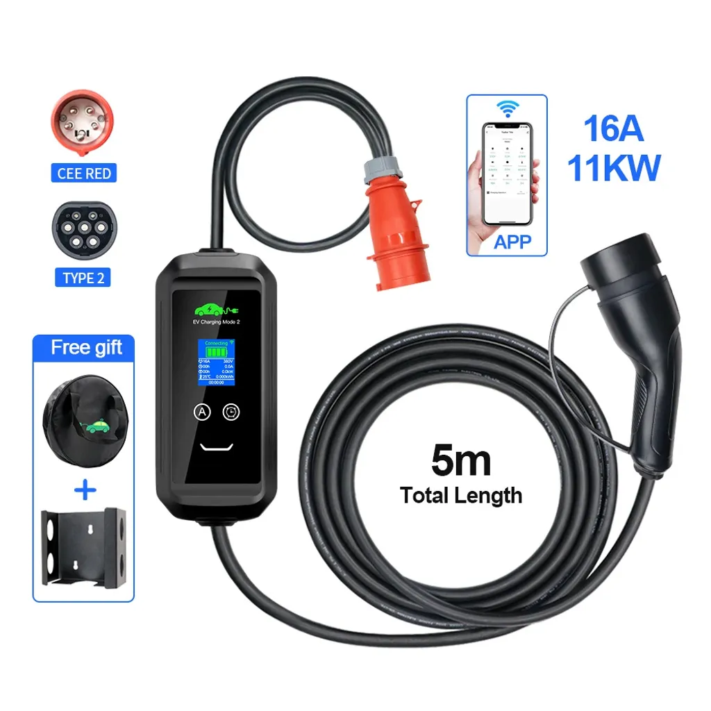 Borne de recharge mobile Type 2 11 kW avec ampérage modulable pour EV
