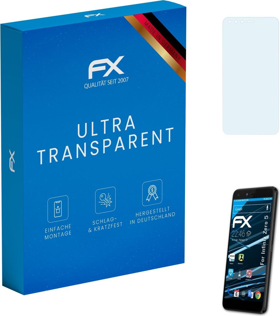 atFoliX FX-Clear 3x Schutzfolie kompatibel mit Infinix Zero 5 Displayschutzfolie
