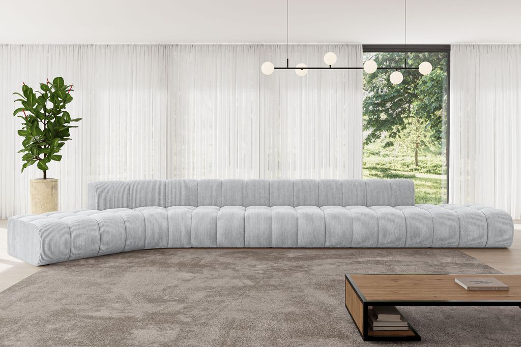 ALTDECOR Modulares Sofa Ecksofa in L-Form - Solven-L3 - 562x174x70 cm Grau - Corner modular Sofa Eckcouch Couch Wohnlandschaft Cauchsofa Bodensofa ...