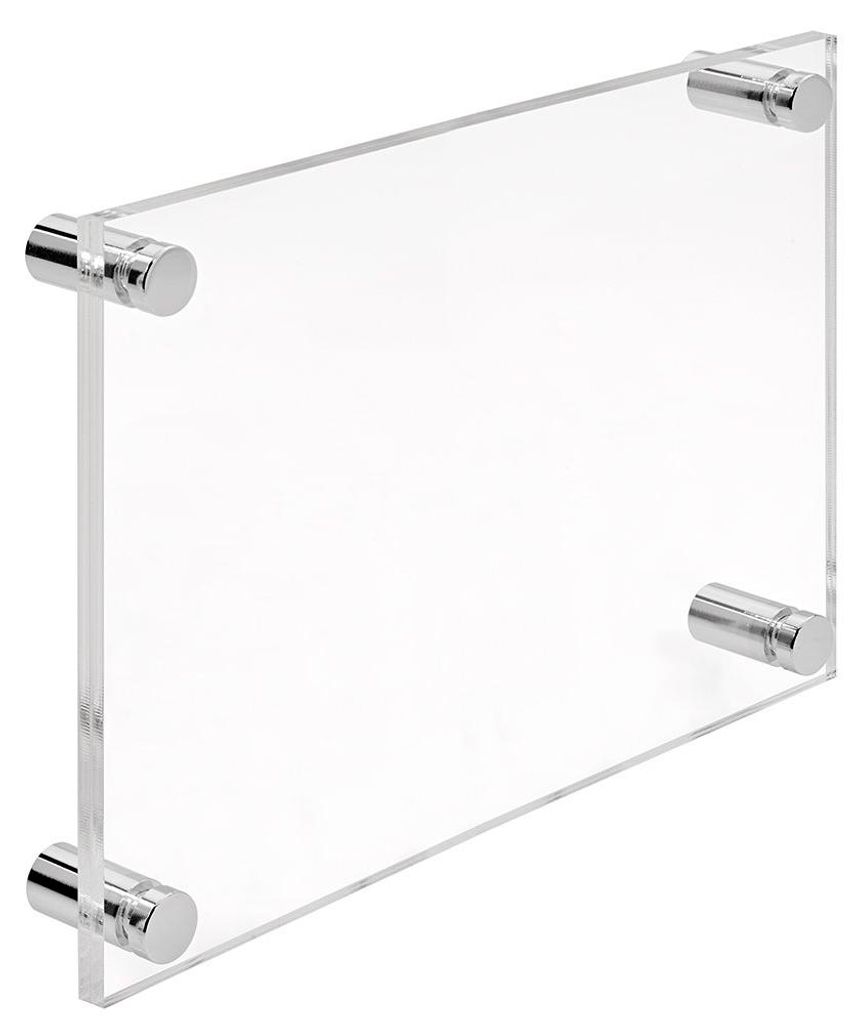 Firmenschild Namensschild Acrylglas DIN A3 – inkl. 4 Alu-Abstandshalter 13x19 mm, Chrome, Türschild