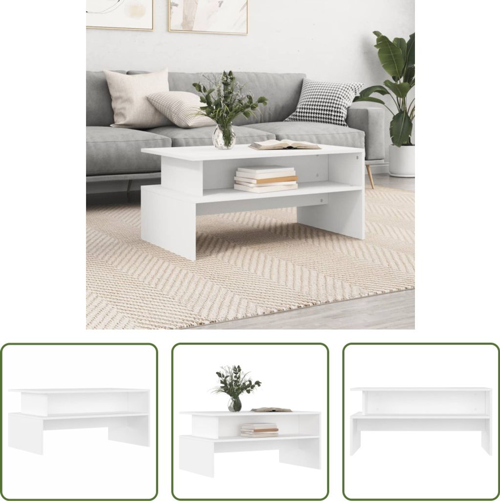 The Living Store konferenčný stolík biely 90x55x42,5 cm Obrázok produktu 