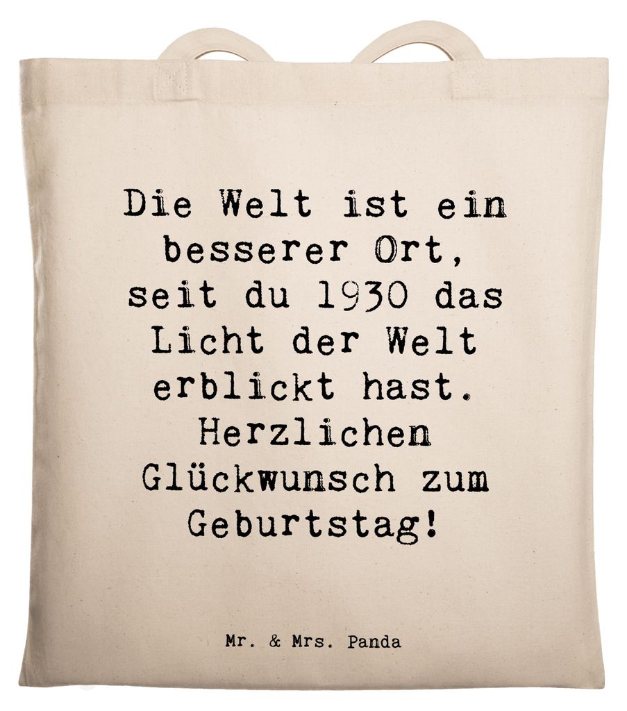 Mr. & Mrs. Panda Tote Bag Spruch 1930 Geburtstag - Weiß - Geschenk, Jahrgangsfeier, Alter, Happy Birthday, Laptoptasche, Schultasche, Herzlichen G...