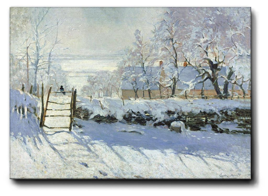 Giallobus - Die Elster - Claude Monet - 70L x 50B cm - Bild - Premium Loom Canvas mit hoher Dicke