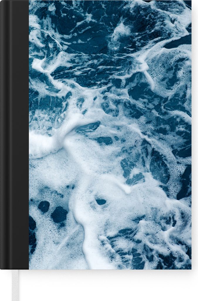 MuchoWow Notizbuch Tagebuch Haushaltsbuch Notebook A5 Wellen - Wasser - Meer - Schaum - Notizblock - Notizheft - Notebook - Schreibblock - Papier