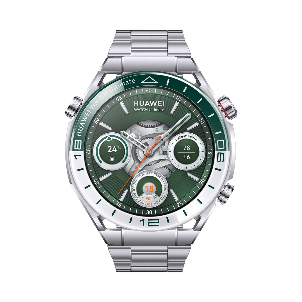 A close-up studio shot of a smartwatch.
