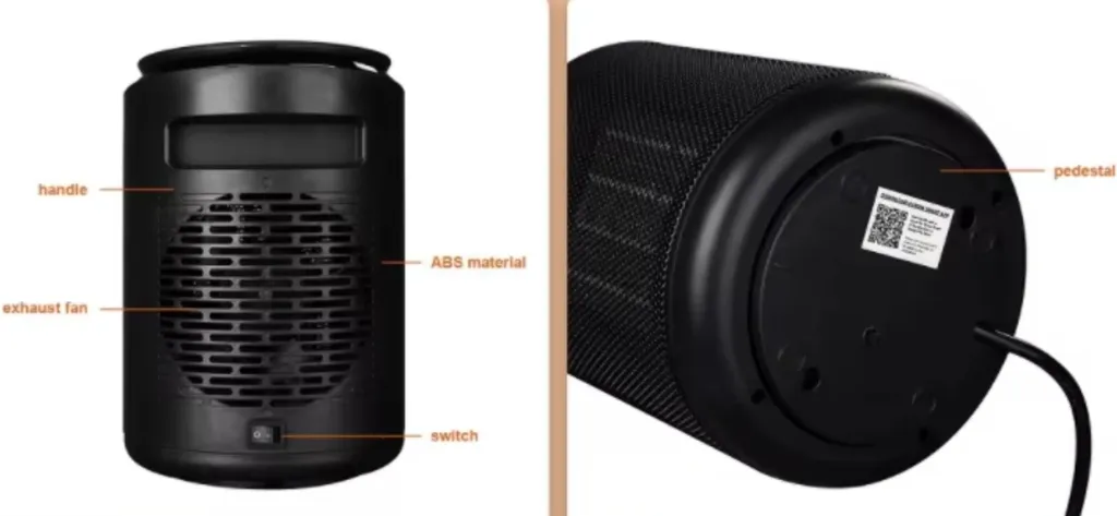 BOT Chauffage PTC Céramique Intelligent CH4 - Radiateur d'Appoint Noir