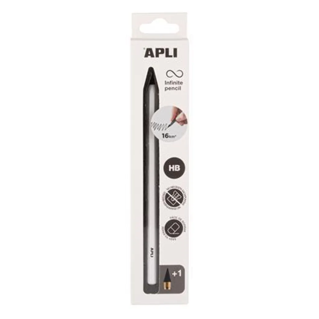 Crayon éternel APLI 19830 blanc idéal pour étudiants et prise de notes