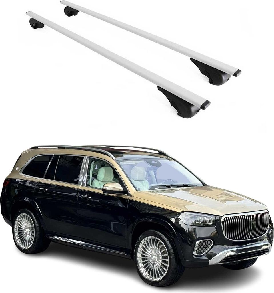 Dachträger Grundtäger für Mercedes GLS X167 2020-2025 75kg Metall Silber 2 tlg