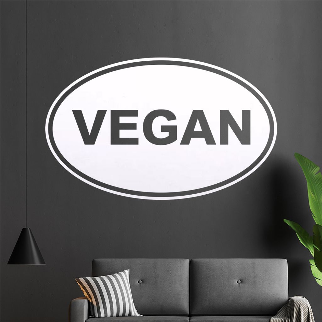 Vegan Wandtattoo in 6 Größen - Wandaufkleber Wall Sticker - Dekoration, Küche, Wohnzimmer, Schlafzimmer, Badezimmer