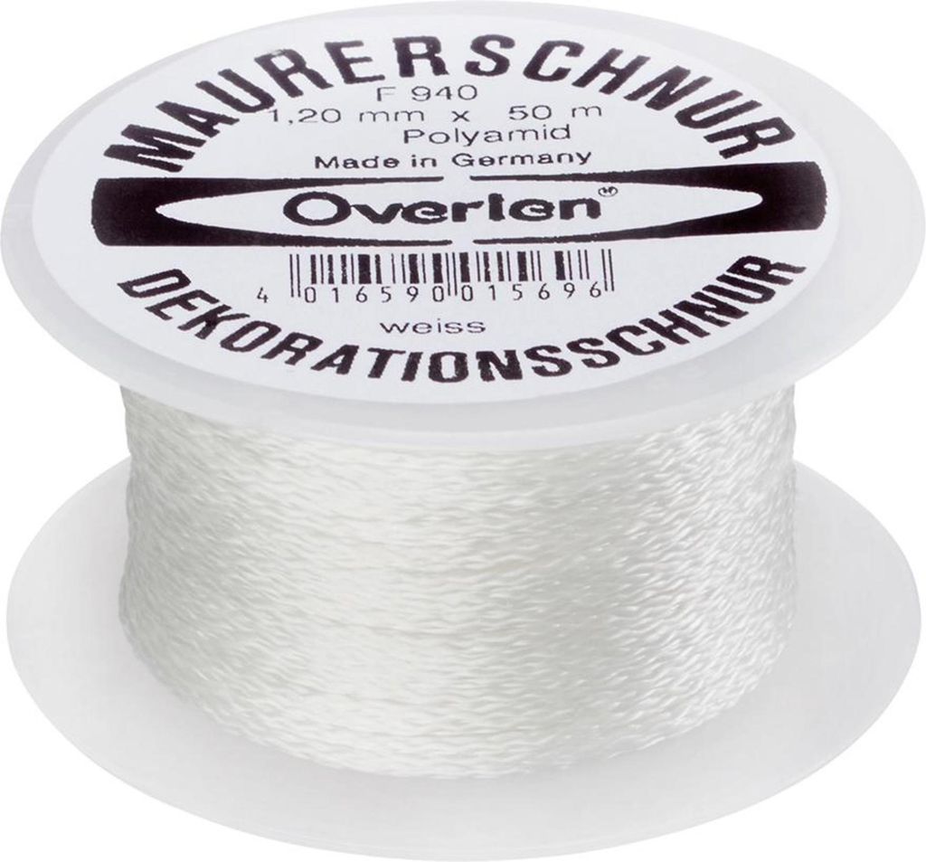 Overmann Kordel Polyamid 1,2 mm 50 m weiß