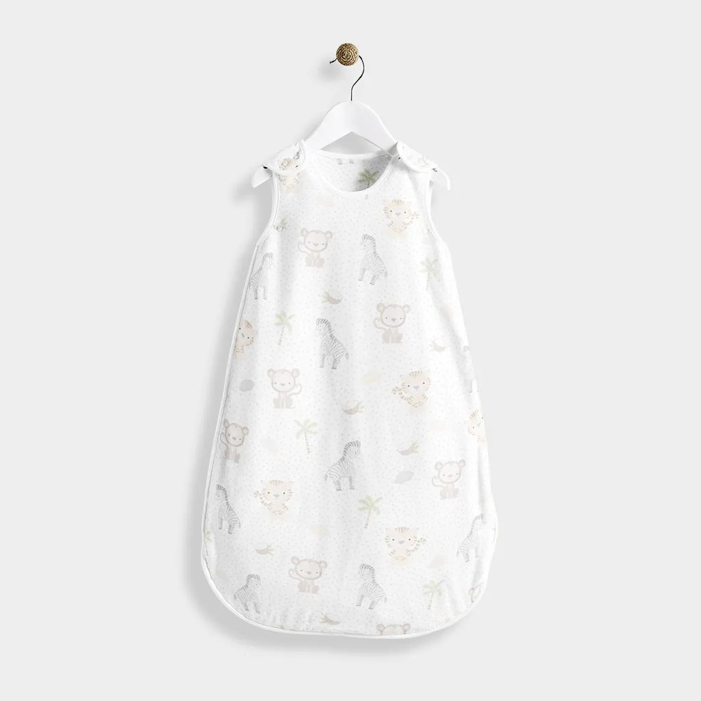 Sac de couchage Timitama Jersey Animals 100% coton blanc 60x110 cm