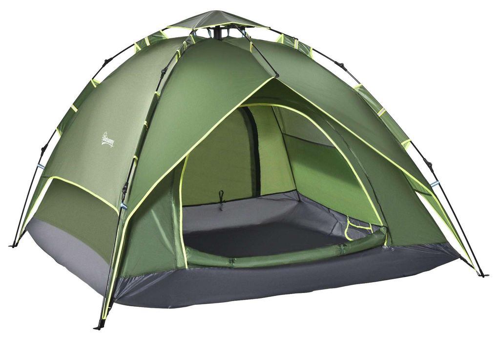 Zimilo Campingzelt für 3 Personen, 4 Jahreszeiten, wasserdicht, Quick Up Doppelzelt mit Überdachung, 210 x 210 x 140 cm
