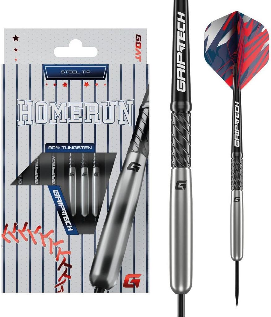 GOAT - Homerun Silber 90% 25 G, Dartpfeile, inkl. 3 Barrels, 3 Flights & 3 Shafts