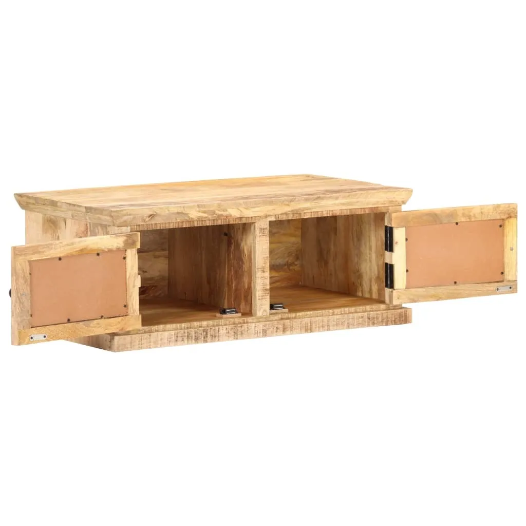 Table basse durable en manguier massif résistante aux chocs 90cm
