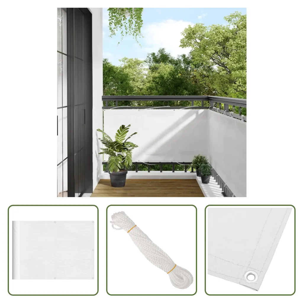 Rotolo Paravento Balcone 75x700 Oxford Bianco | Facile da Installare