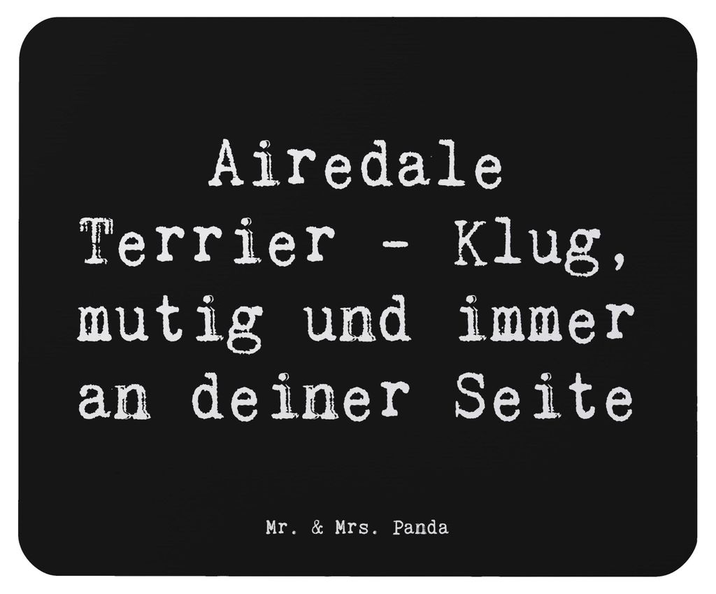 Mr. & Mrs. Panda Mauspad Spruch Airedale Terrier - Schwarz - Geschenk, Hunderasse, notebook, Hundetraining, mutig, Mouse Pad, Hunderassen, pc mouse...