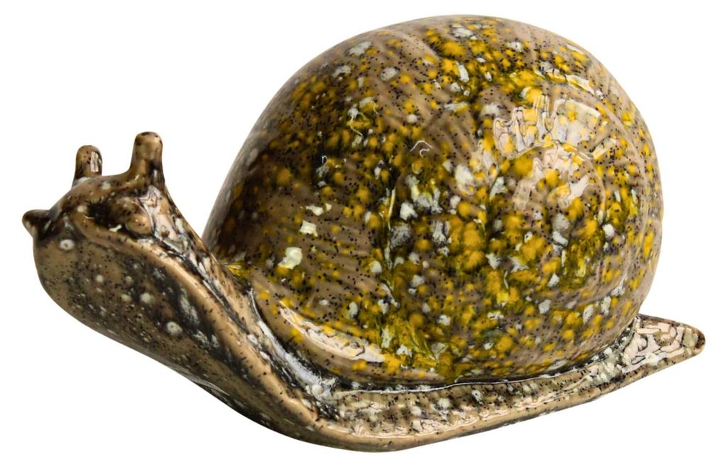 Gartenfigur Schnecke aus Keramik grau Dekofigur Gartendeko Gartendekoration