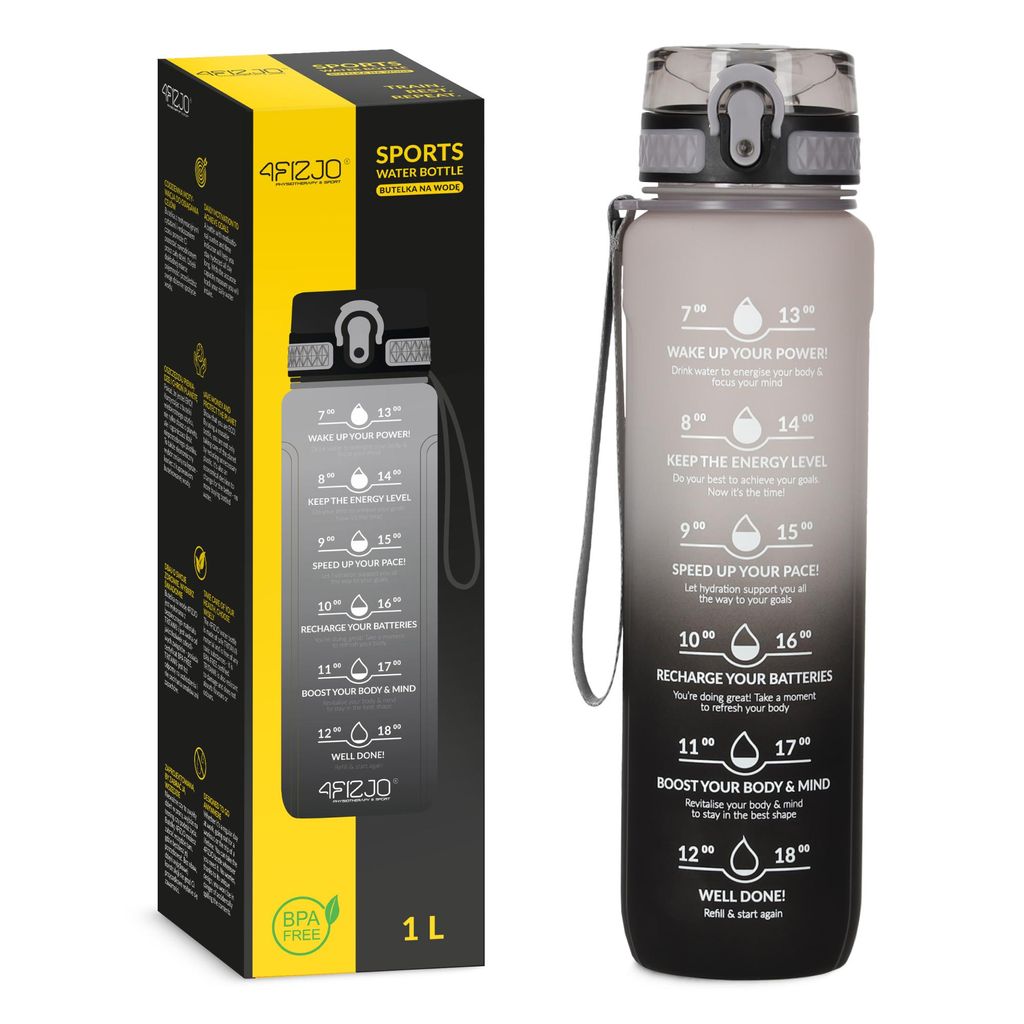 Sportovní láhev na pití 1000 ml, tritanová, šedá Obrázek produktu 