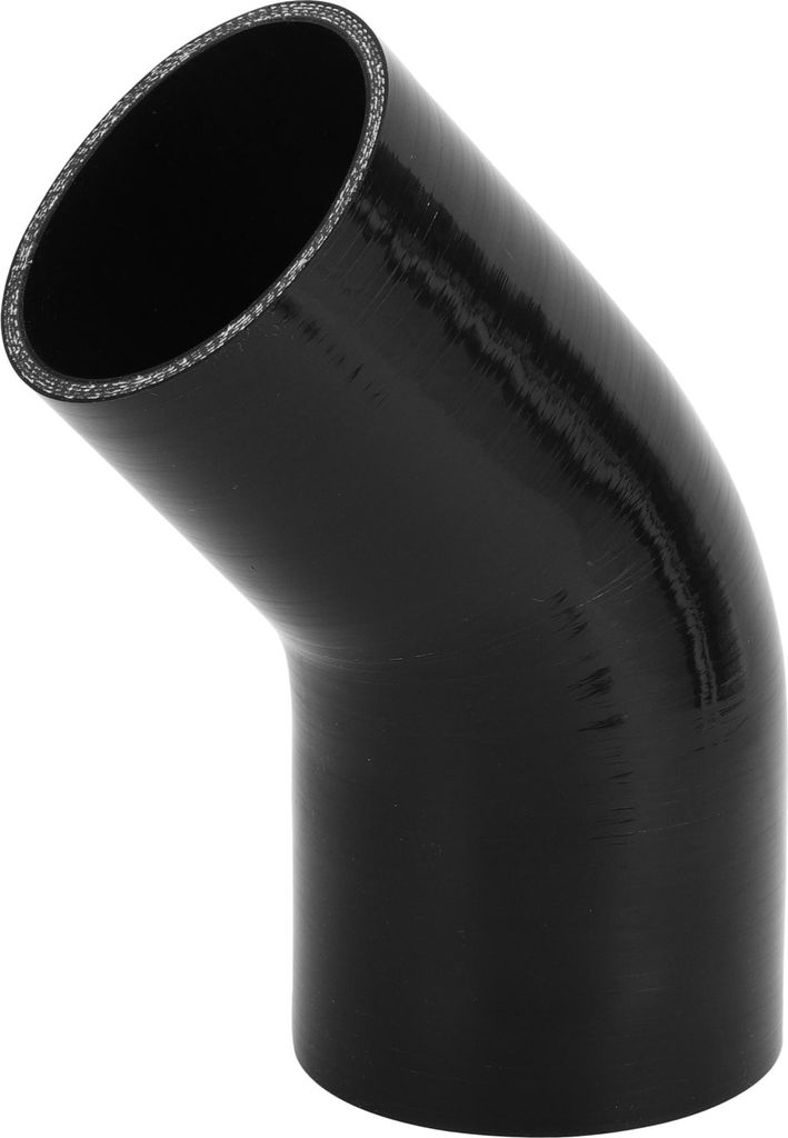 1 Stück 80-90mm/3.15-3.54" ID 102mm/4.02" Länge 45 Grad Schwarzer Autosilikonschlauch Kühlmittelschlauch Universal