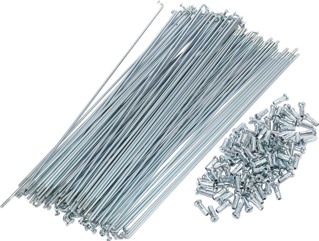 95 Stück Fahrrad Fahrradspeichen mit Nippel Stahl 14G J Bend 220mm x 2mm