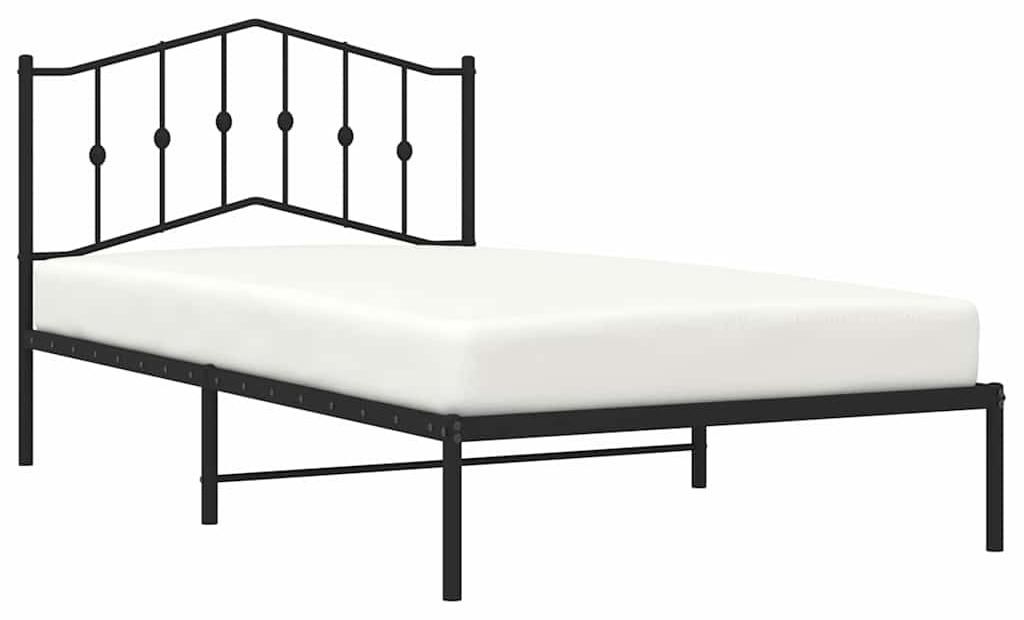 vidaXL Postel s čelem kovová černá 107x203 cm Obrázek produktu 