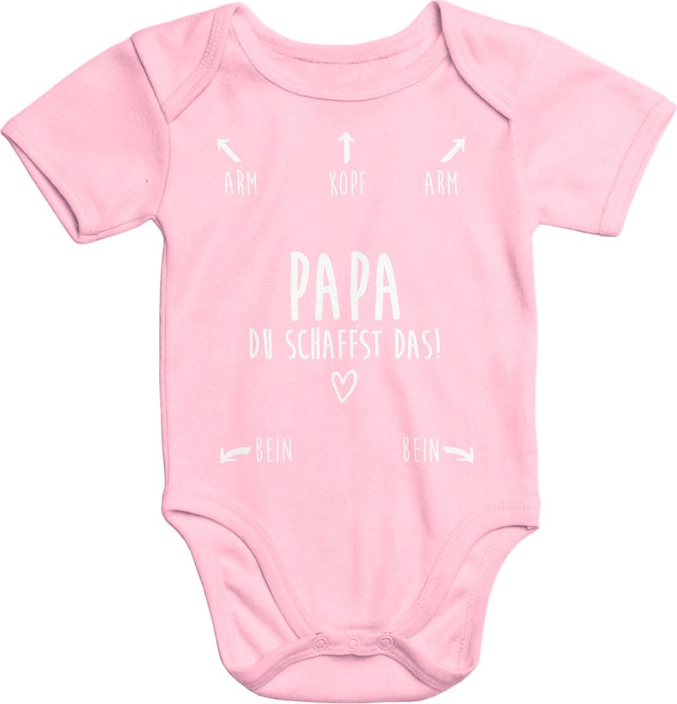 Baby Body Papa du schaffst das kurzarm Babybody Baumwolle Moonworks 0-3 Monate