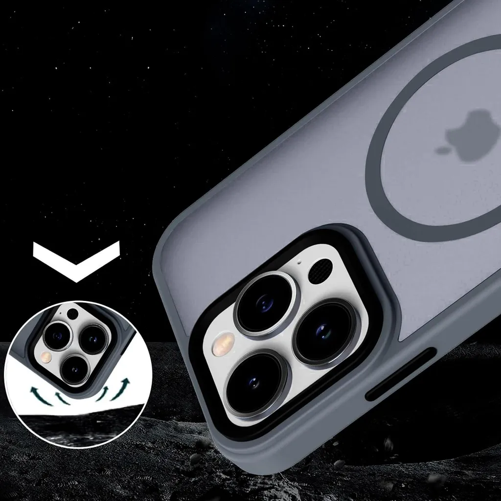 Coque MagSafe Grise iPhone 15 Pro avec Protection Écran Verre 9H - 3