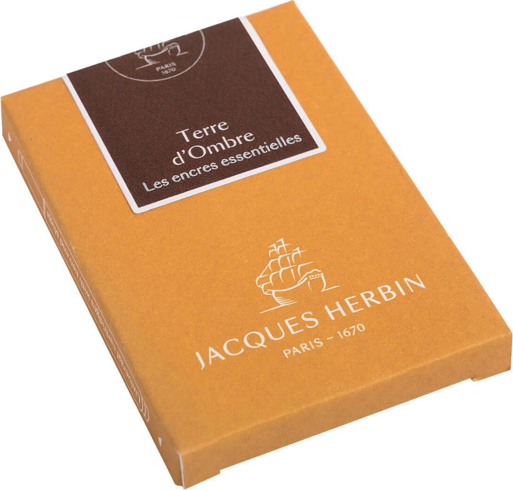 Jacques Herbin 4x 7 große Patronen (internationale Größe 1,35ml) Braun 11047JT