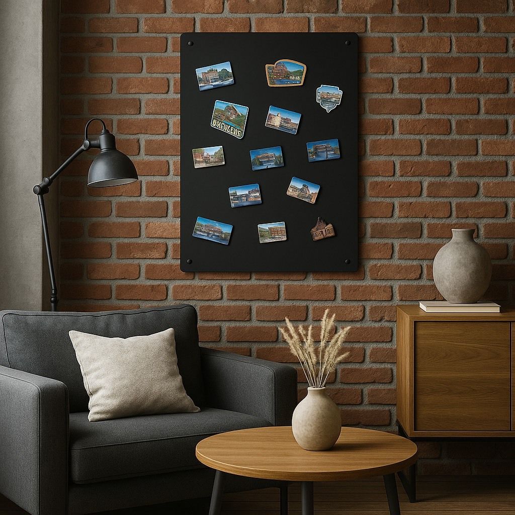 Magnettafel Magnetwand Memotafel aus Edelstahl Fotowand für Urlaubs Magnete Metall Magnetische Tafel Metalltafel für Wohnung Büro Küche