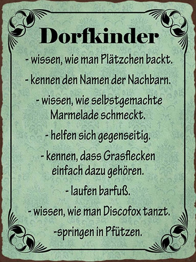 vianmo Holzschild 40x30 cm Dorfkinder wissen wie Plätzchen