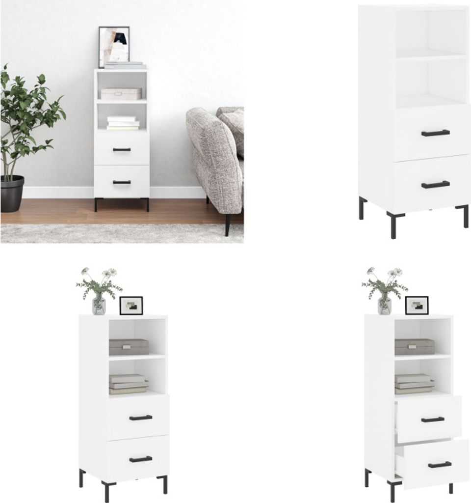 vidaXL Sideboard Weiß 34,5x34x90 cm Holzwerkstoff - Sideboard - Sideboards - Schrank - Schränkchen