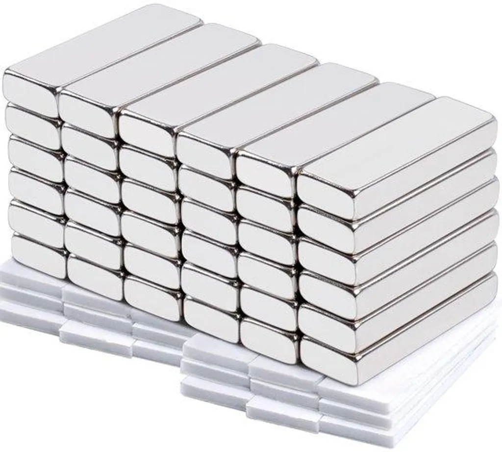 Aimants néodyme de grande durabilité 30x10x5 mm avec fixation adhésive