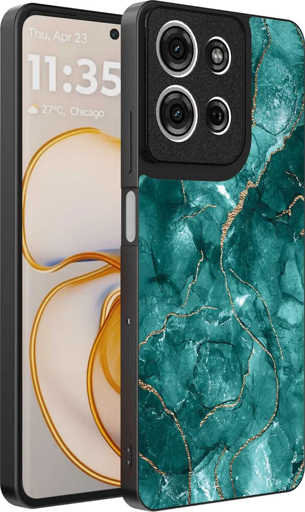 Custodia Motorola Edge 50 Marmo Oro Verde | Cover TPU Elegante Smartphonica
