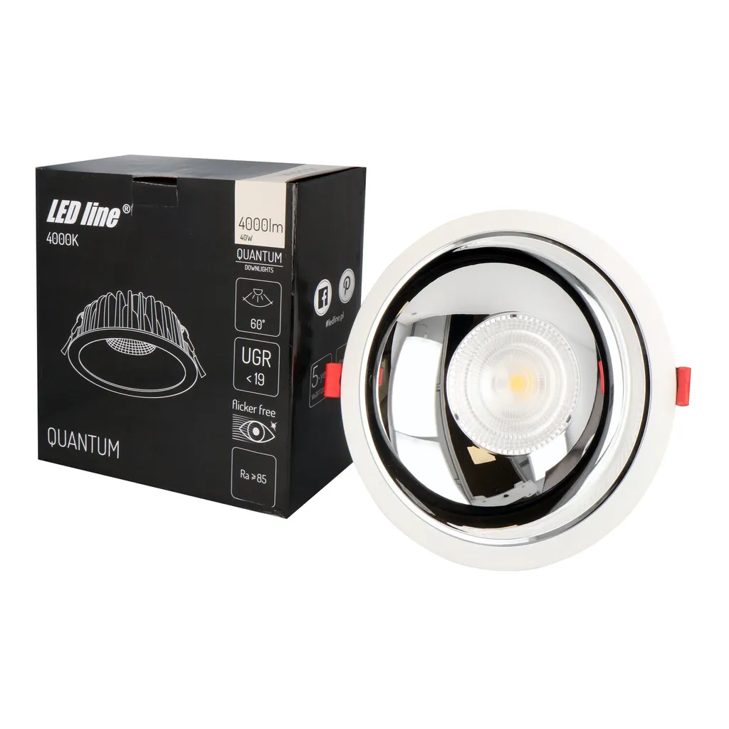 Éclairage Bureau LED 40W 4000K Quantum Ø217mm Variable pour Pro