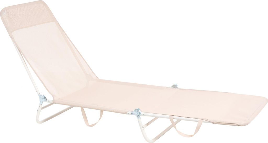 BELIANI Gartenliege Beige Metall mit Bespannung Verstellbare Rückenlehne Klappbar Transportabel Modern Outdoor Garten Terrasse Balkon Außenbereich