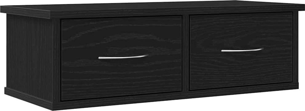 vidaXL Wandschrank Wandmontiert Schwarz Eichen-Optik 60 x 26 x 18,5 cm
