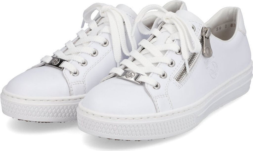 Rieker Echtleder Damen Sneaker weiss, Damen:39 EU Produktbild 